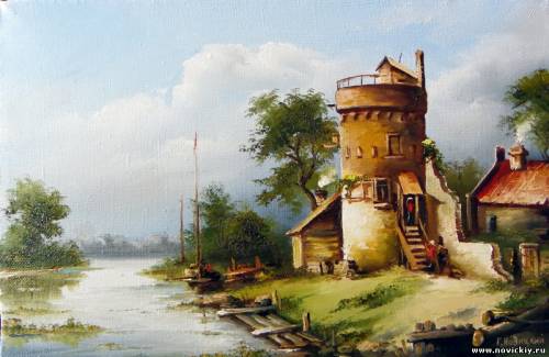 Башня у небольшой реки