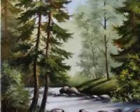 Река спорогами в лесу