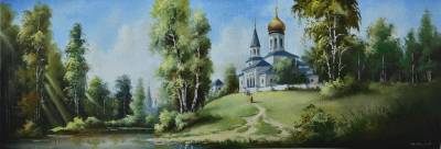 Российский пейзаж с берёзами