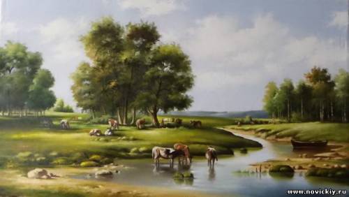 Река и коровы