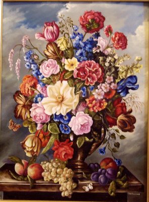 натюрморт с цветами и фруктами
